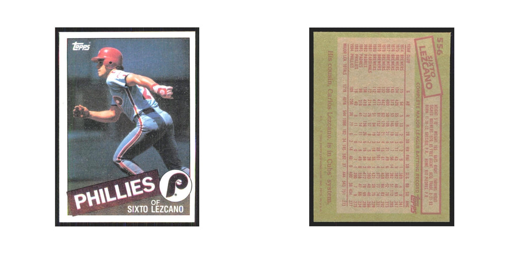 1985 Topps Sixto Lezcano Phillies #556