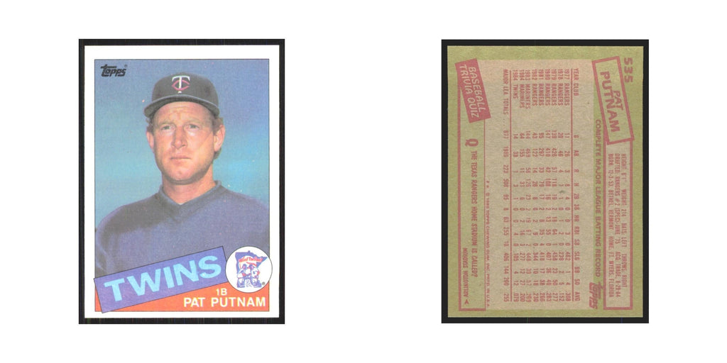1985 Topps Pat Putnam Twins #535