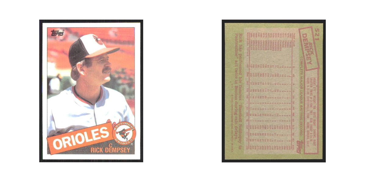 1985 Topps Rick Dempsey Orioles #521