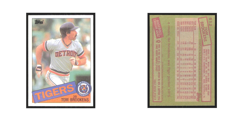 1985 Topps Tom Brookens Tigers #512