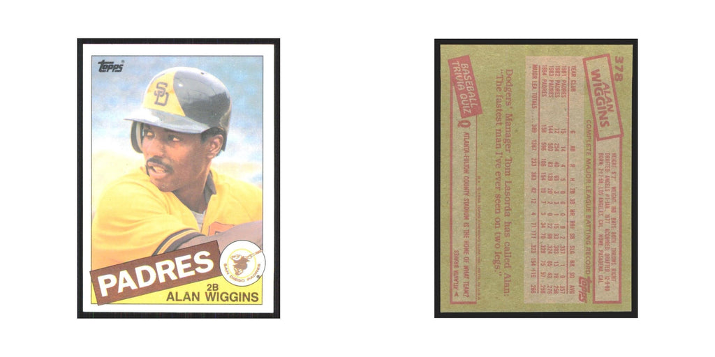 1985 Topps Alan Wiggins Padres #378