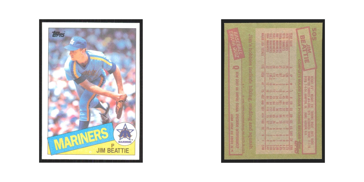 1985 Topps Jim Beattie Mariners #505
