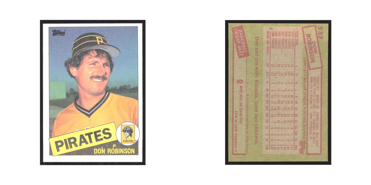 1985 Topps Don Robinson Pirates #537
