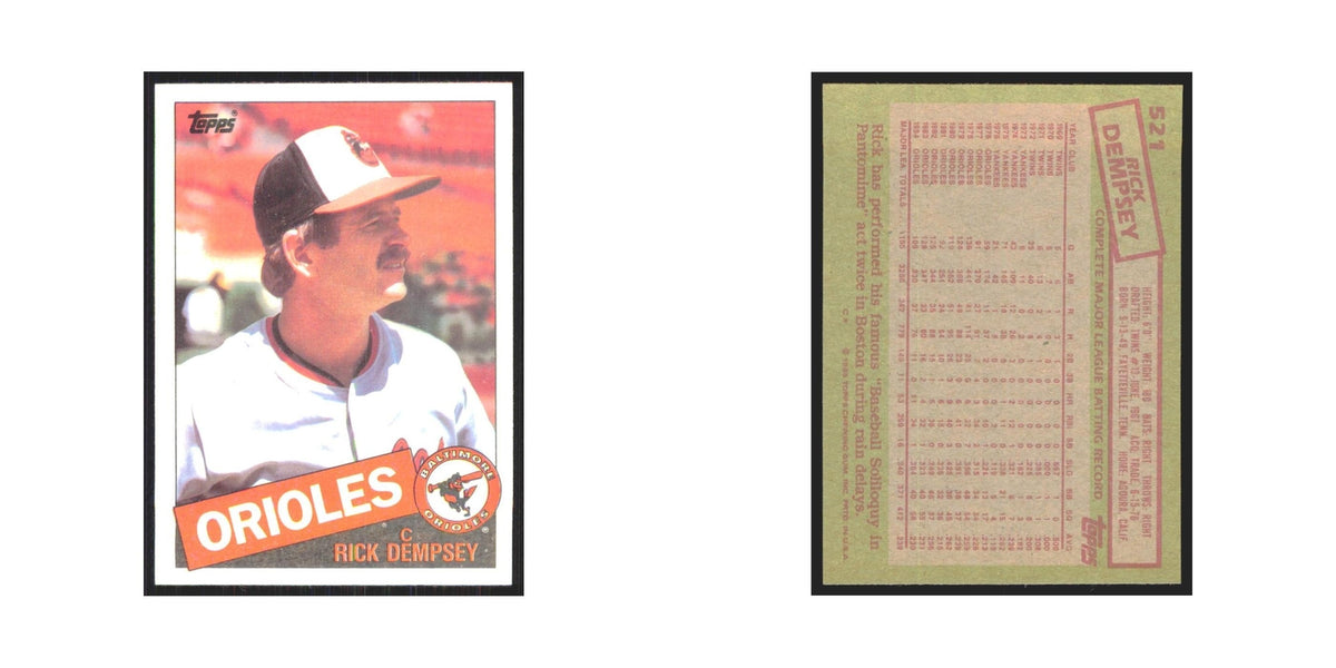 1985 Topps Rick Dempsey Orioles #521