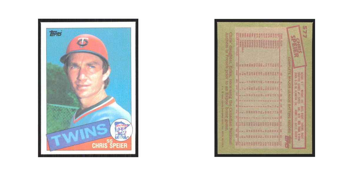 1985 Topps Chris Speier Twins #577