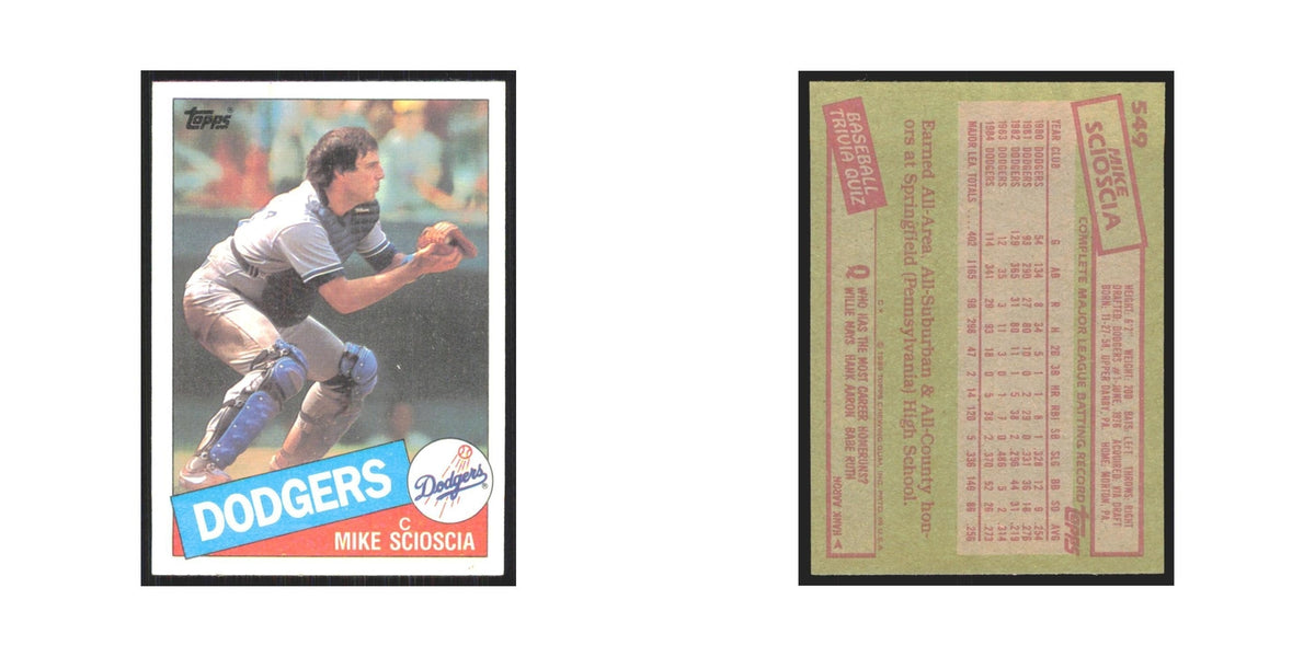 1985 Topps Mike Scioscia Dodgers #549