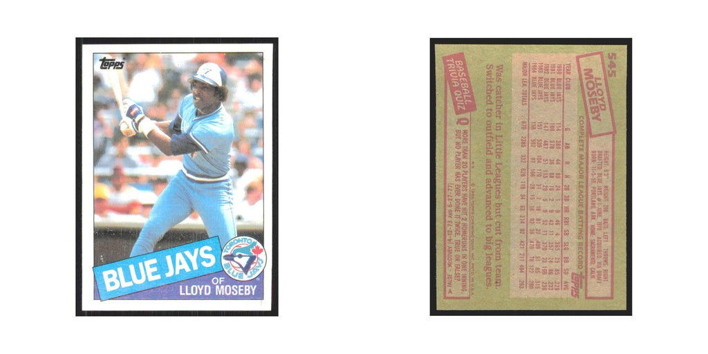 1985 Topps Lloyd Moseby Blue Jays #545