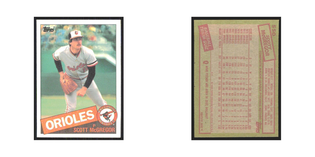 1985 Topps Scott McGregor Orioles #550