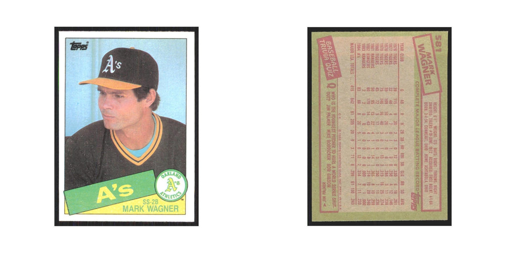 1985 Topps Mark Wagner Athletics #581