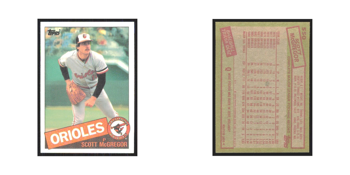 1985 Topps Scott McGregor Orioles #550