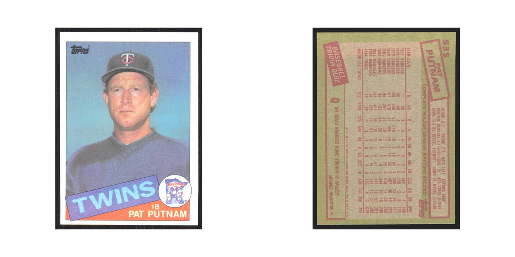 1985 Topps Pat Putnam Twins #535