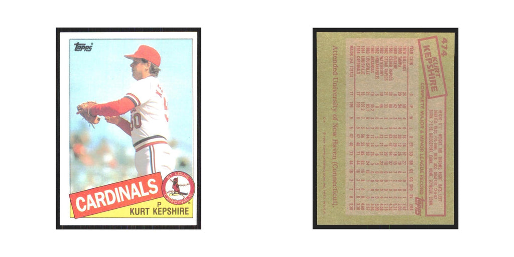 1985 Topps Kurt Kepshire Cardinals #474