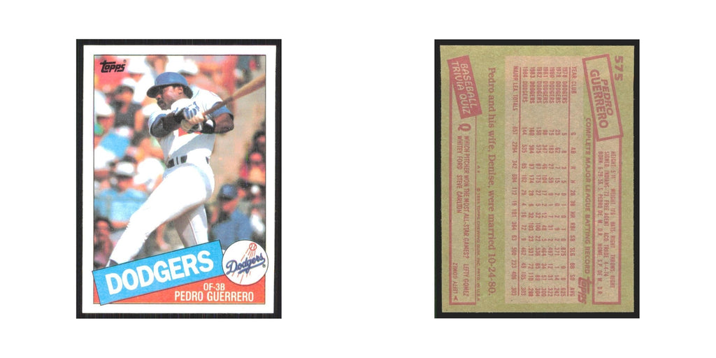 1985 Topps Pedro Guerrero Dodgers #575