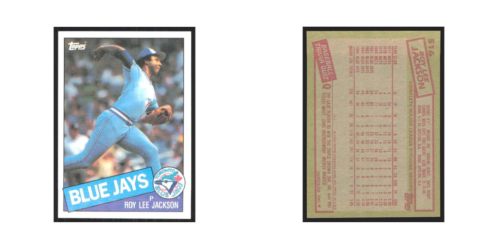 1985 Topps Roy Lee Jackson Blue Jays #516