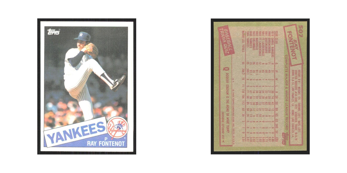 1985 Topps Ray Fontenot Yankees #507