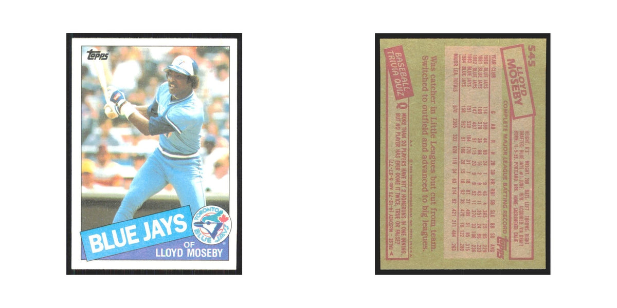 1985 Topps Lloyd Moseby Blue Jays #545