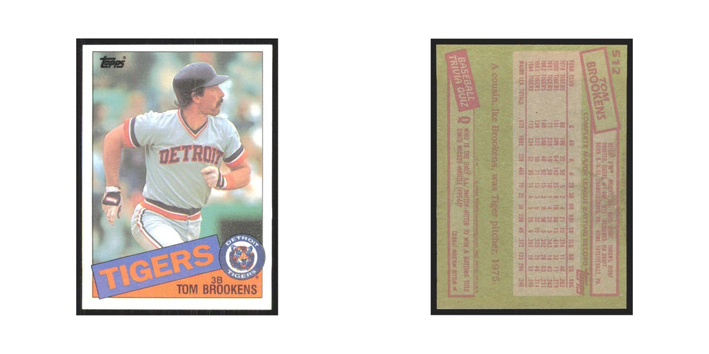 1985 Topps Tom Brookens Tigers #512