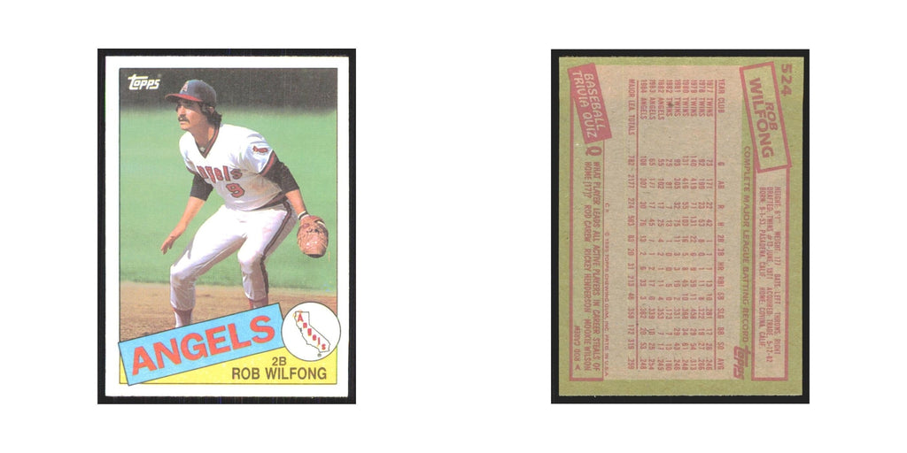 1985 Topps Rob Wilfong Angels #524