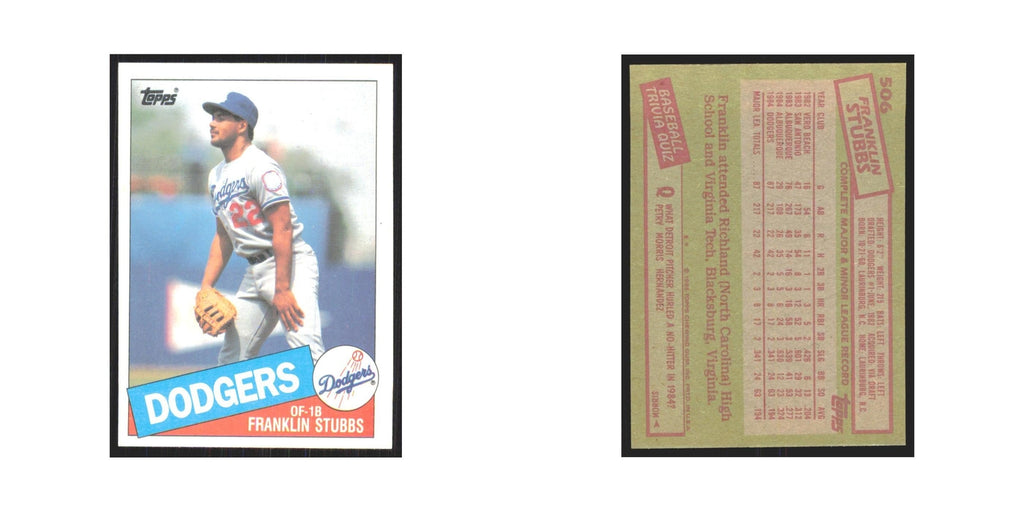 1985 Topps Franklin Stubbs Dodgers #506