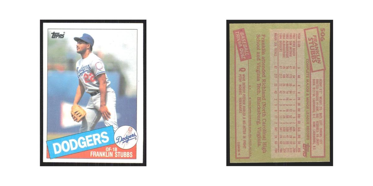 1985 Topps Franklin Stubbs Dodgers #506
