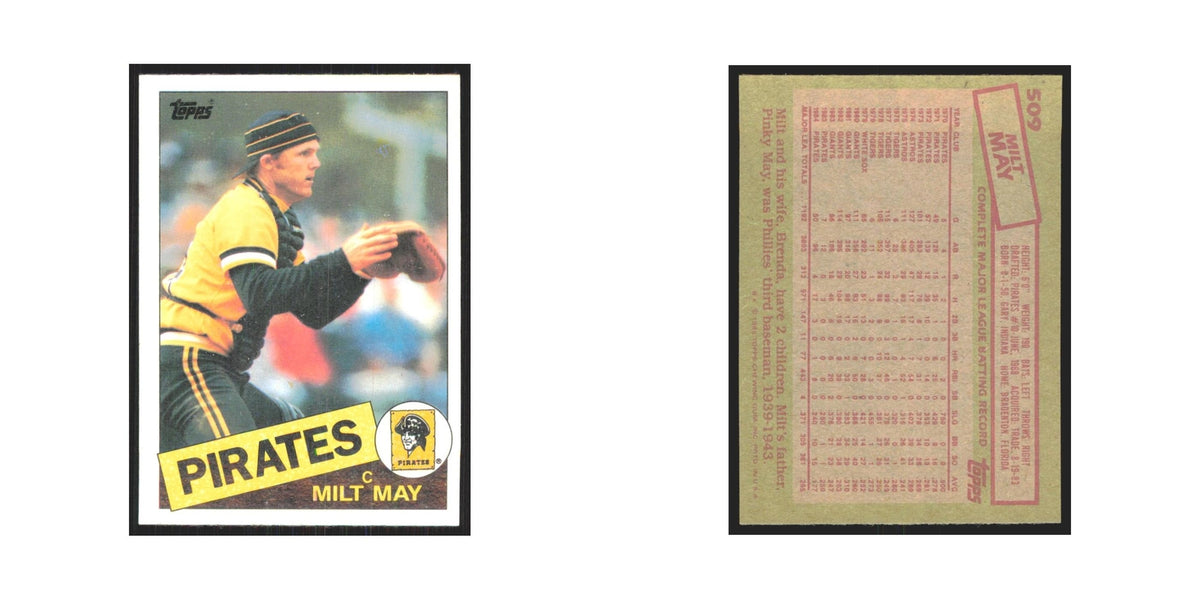 1985 Topps Milt May Pirates #509
