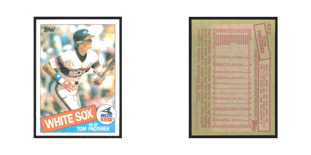 1985 Topps Tom Paciorek White Sox #572