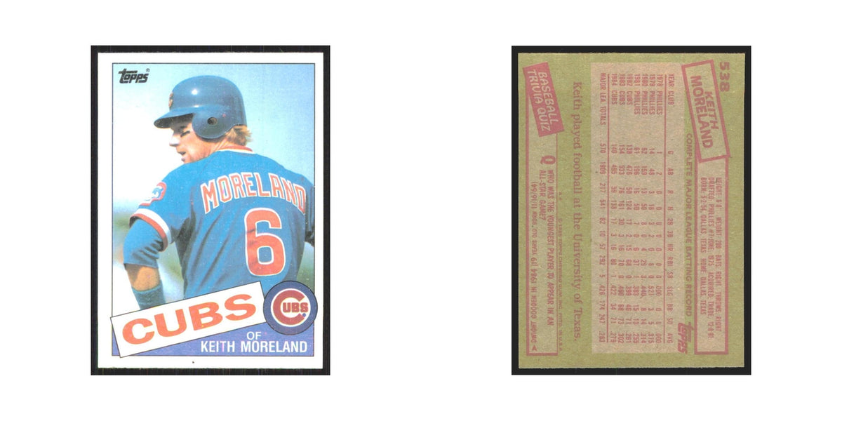 1985 Topps Keith Moreland Cubs #538