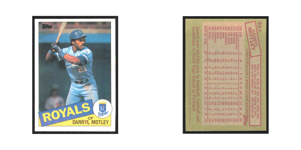 1985 Topps Darryl Motley Royals #561
