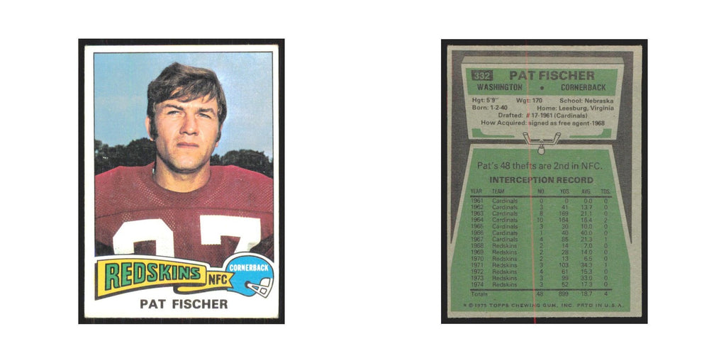 1975 Topps Pat Fischer Redskins #332.0