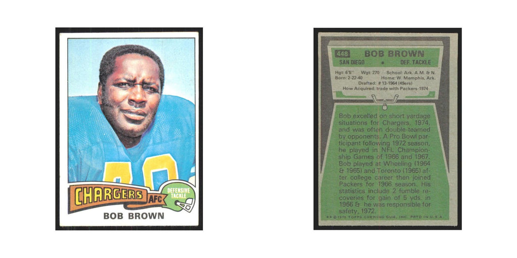 1975 Topps Bob Brown San Diego Chargers #448.0