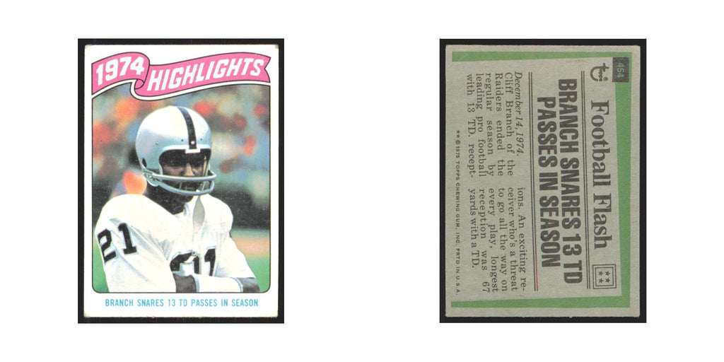 1975 Topps Cliff Branch Raiders #454.0