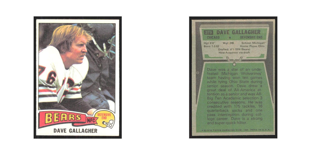 1975 Topps Dave Gallagher Bears #379.0