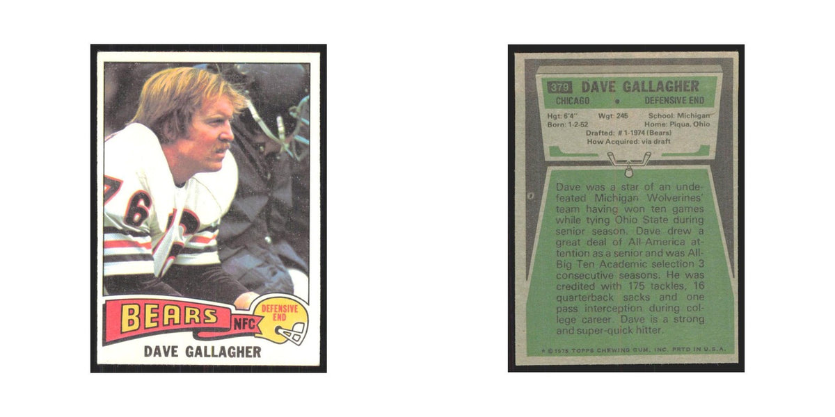1975 Topps Dave Gallagher Bears #379.0