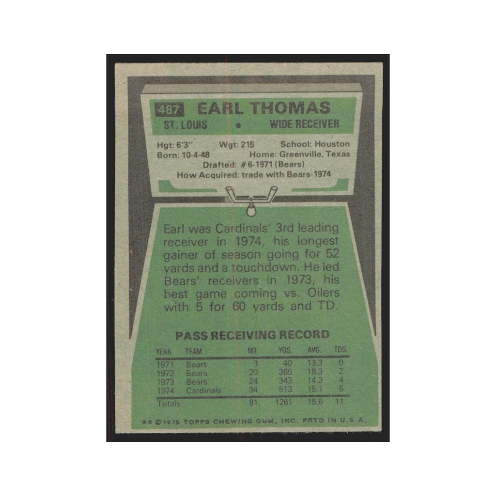 1975 Topps Earl Thomas Cardinals #487.0