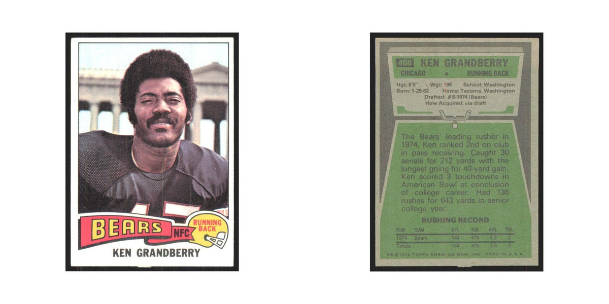 1975 Topps Ken Grandberry Bears #406.0