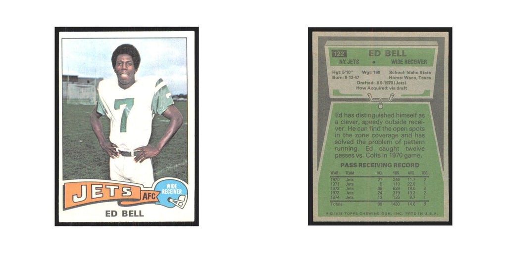 1975 Topps Ed Bell Jets #122.0