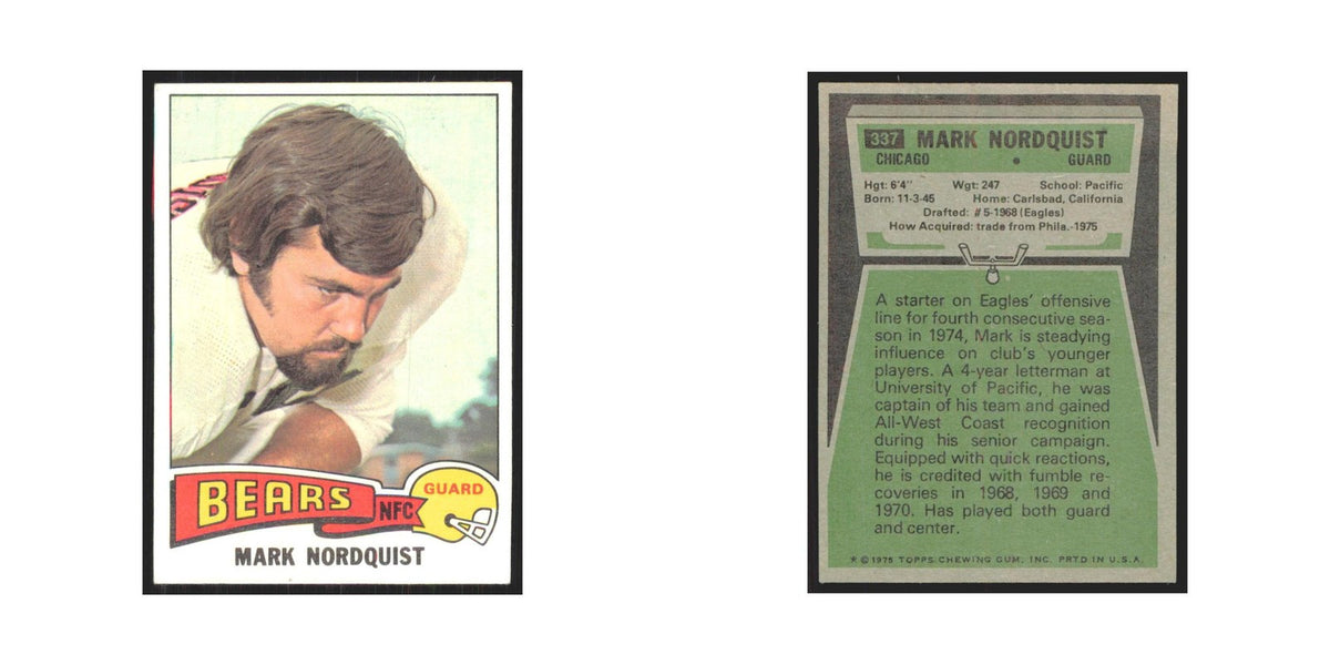 1975 Topps Mark Nordquist Bears #337.0