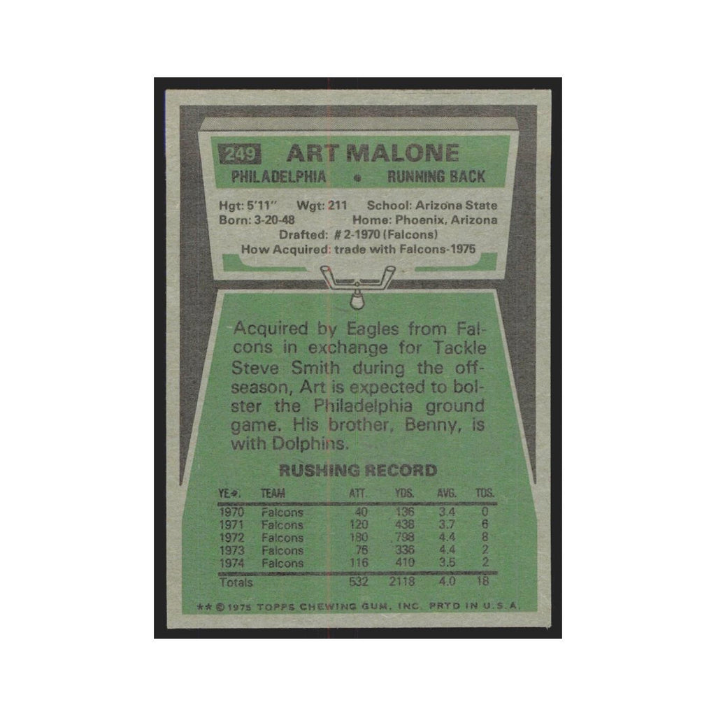 1975 Topps Art Malone Eagles #249.0