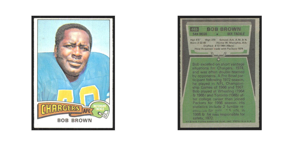 1975 Topps Bob Brown San Diego Chargers #448.0