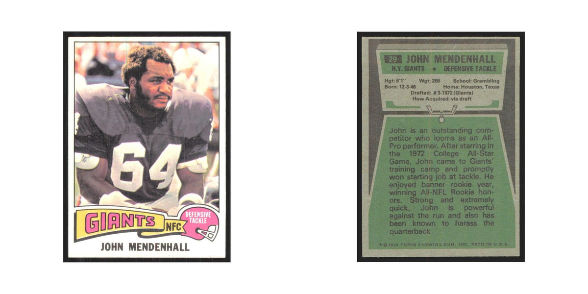 1975 Topps John Mendenhall Giants #29.0