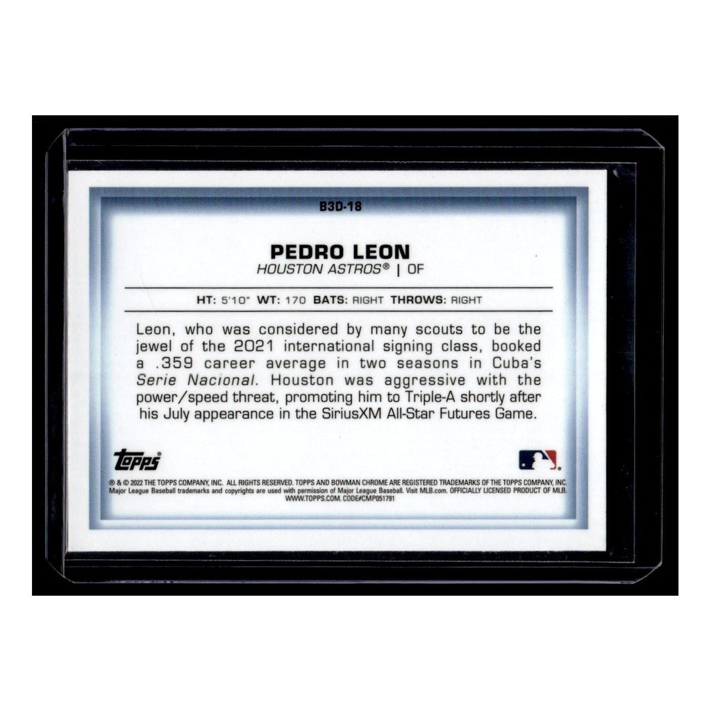 Pedro Leon 2022 Bowman Chrome  in 3-D #B3D-18 Houston Astros Baseball Card NM