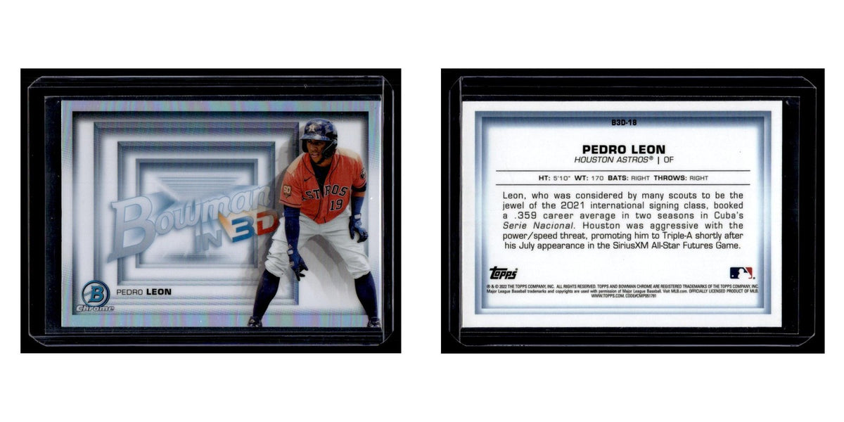 Pedro Leon 2022 Bowman Chrome  in 3-D #B3D-18 Houston Astros Baseball Card NM