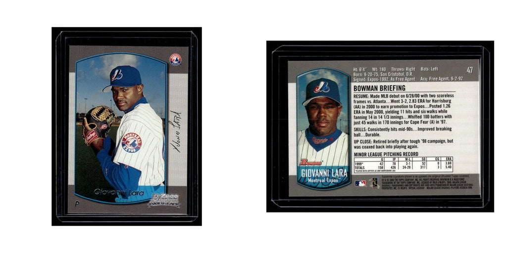 Giovanni Lara Rookie 2000 Bowman #47 Montreal Expos Baseball Card NM