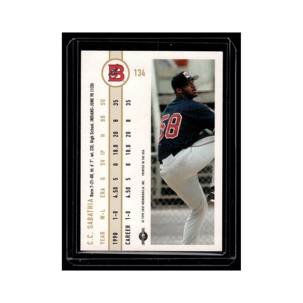 CC Sabathia 1999 Just #134 Burlington Indians Baseball Card NM