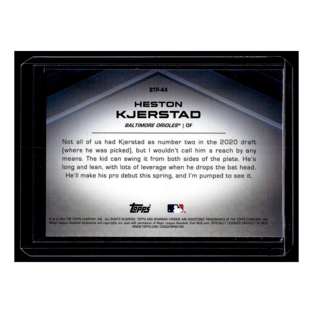 Heston Kjerstad 2022 Bowman Chrome Top 100 #BTP-44 Baltimore Orioles NM