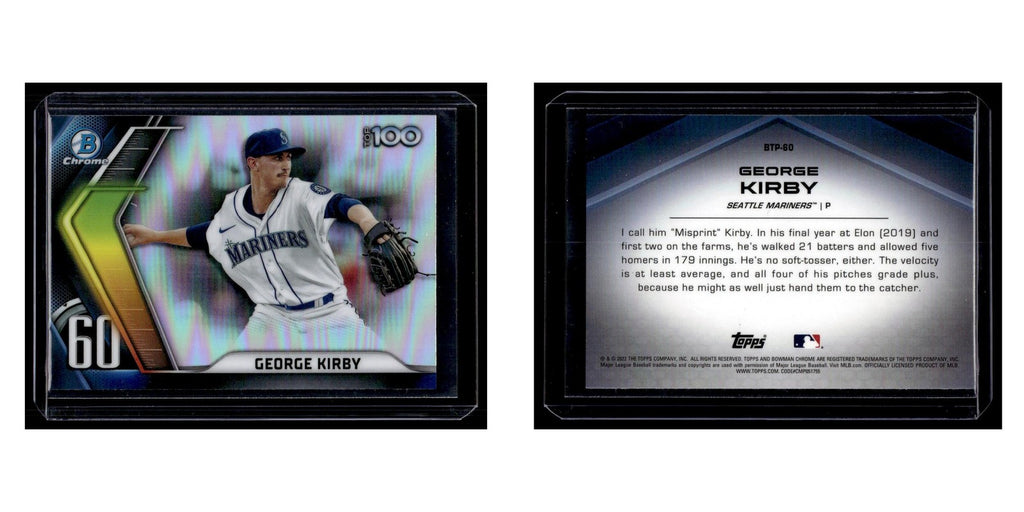 George Kirby 2022 Bowman Chrome Top 100 #BTP-60 Seattle Mariners NM