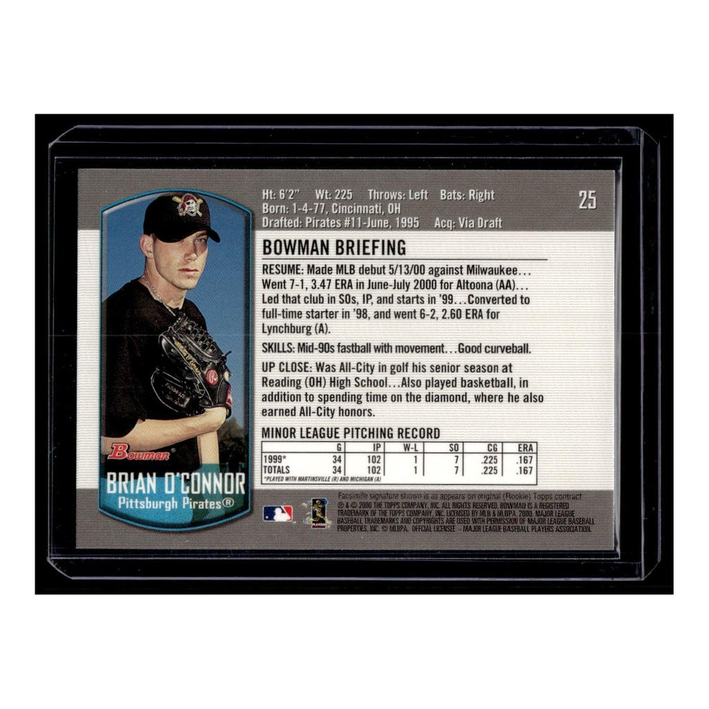 Brian O'Connor Rookie 2000 Bowman #25 Pittsburgh Pirates Baseball Card NM