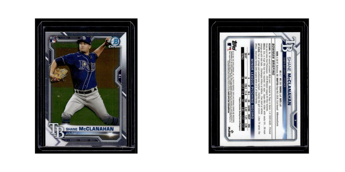 Shane McClanahan 2020 Bowman Chrome #8 Tampa Bay Rays Baseball Card NM