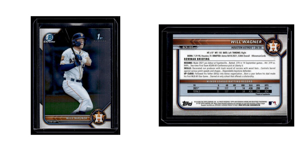 Will Wagner 2022 Bowman Chrome Prospects #BCP-105 Houston Astros NM