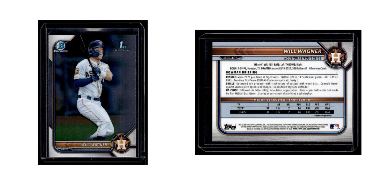Will Wagner 2022 Bowman Chrome Prospects #BCP-105 Houston Astros NM